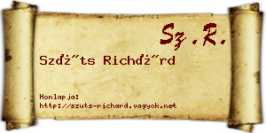 Szüts Richárd névjegykártya