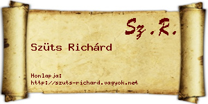 Szüts Richárd névjegykártya